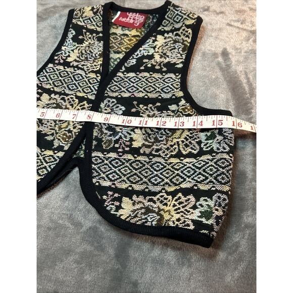 Vintage Western Tapestry Vest Women's Sz M Woven Pattern Folk Boho Earthy - Picture 5 of 8